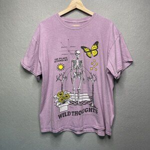 Urban Outfitters Oversized Fit Graphic Tee Wild Thoughts Skeleton Butterfly M